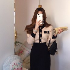 리본마켓 / 그레이스 셋업 투피스 SET (카디건&스커트)