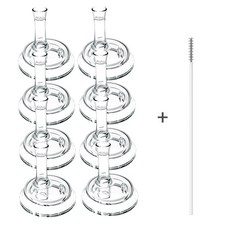 순수아 리필빨대 빨대꼭지-8개+빨대솔 젖병빨대 그로미미 더블하트 마더케이 등 타사호환 교체형 빨대리필, 꼭지8+솔1, 투명