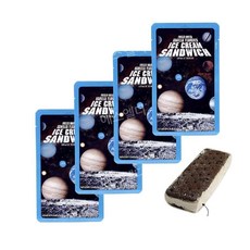 LuvyDuvy 우주인 식품 동결 건조 바닐라 아이스크림 샌드위치 4팩, 32g, 4개