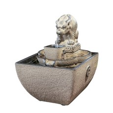 돌 사자상 흐르는 물 장식 미니 분수 동물 데스크탑, 지윤 녹나무 화단-높이 70