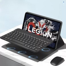 Y700 3세대 케이스 블루투스 키보드케이스 마우스 세트, 1세트, 블랙 화이트, 레노버 레스큐어 Y700 2023(8.8인치)