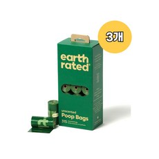 Earth Rated 풉백 반려견 산책 똥배변 에티켓 봉투 315개 x3팩 어스레이티드 두꺼운 리필 롤백 누수방지, 3개 - earthrated