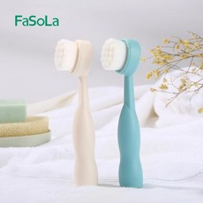 파솔라 주방 잡화일본식 FASOLA 세안 브러쉬 소프트 헤어 클렌징 브러쉬 실리콘 세안 도구 클렌징 인공물, 03 흰색 + 파란색으로 각각