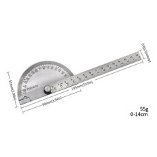 경사계 게이지 눈금자 14 각도 목수 15cm 스틸 각도계 cm 1PC 180 분할 반원형 10 스테인레스 도 각도기, 1개