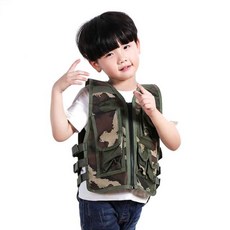 CS 게임 어린이 전술 조끼 필드 지퍼 스포츠 보호 나일론 헝겊 훈련 야외 촬영 사냥 멀티 포켓, 03 Jungle Camouflage
