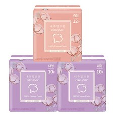 내츄럴코튼 뉴 오가닉 슬림 생리대 중형 12p + 대형 10p x 2팩 세트, 1세트