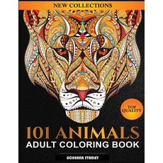 101 Animals Adult Coloring Book: Coloring Books For Adults Featuring Dogs Lions Butterflies Eleph... Paperback, Marathon Bookie