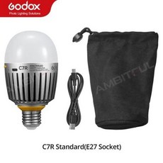 Godox C7R C10R 블루투스 조절 가능 RGB 전구 휴대용 내장 배터리 마그네틱 RGB LED 조명, 7)C7R E27, 1개