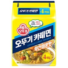 오뚜기 카레면 약간매운맛 130g, 4개 4개입