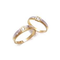 유앤미쥬얼리 14K Gold 미키아 콤비 커플링 반지