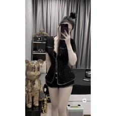 트위드 가디건 봄 브이넥 사무실