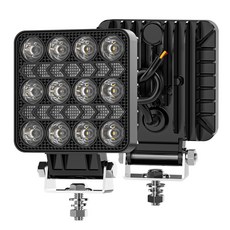 40W 고출력 LED 조명 탐조등 방수 IP67 트럭 포크리프트 트랙터 작업등 다목적 배터리 DC 12-24V 전용, 1세트