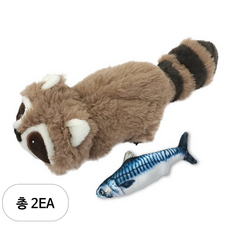 PETCARE 춤추는너구리 강아지용 자동장난감, 혼합색상, 2세트