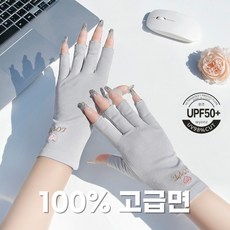 윈즈 Wynnz 봄 여름 여성 운전장갑 손가락 반장갑 자외선차단 장갑 운전용 가을 다한증 UV차단, 그레이L