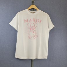 [국내정품] 마르디메크르디 TSHIRT 진주목걸이 딴지_반팔 티셔츠 화이트 핑크