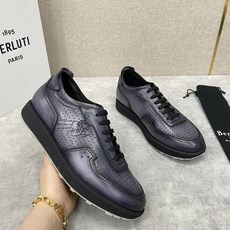 Berluti EdenScritto SS24 남성 핸드메이드 컬러 스니커즈 브록 투톤 빈티지 스트랩 로퍼 남성화 - 벨루티구두