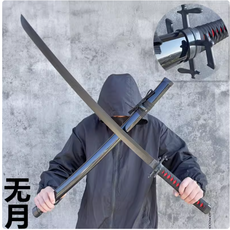 수련용 목검 나무 칼 사무라이 블레이드 훈련용 장난감 소품, 칼집을 가진 Moonless 103cm