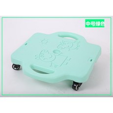 에코맘 귀여운동물캐리터4 륜 감각 통합 스쿠터 유아 교육 홈 감각 통합 전정 장난감 유치원 균형 보드, 39*42*28, 그린