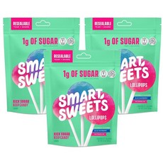 스마트스위트 롤리팝 막대사탕맛 젤리 SmartSweets Lollipops 85g 3팩, 3개