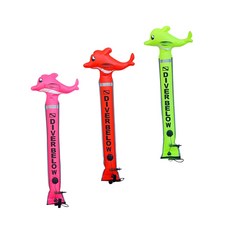 MagiDeal 전문 나일론 스쿠버 다이빙 표면 마커 부표 SMB 다이버 신호 튜브 (안전 소시지) 아래 구강 팽창기|풀 & 액세서리|, 1개, Orange 6FT