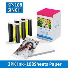 캐논 셀피 CP 인화지 호환 잉크 카트리지 KP108IN 4 인치 x 6 CP1300 CP910 CP760, [01] KP-108