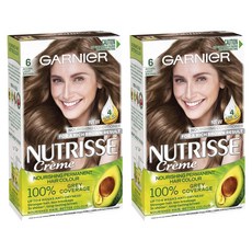 Garnier 가르니에 퍼머넌트 헤어 라이트 브라운 염색약x2개 Nutrisse Hair Colour Acorn Light Brown, 1개, 상세참조