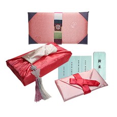 지극정성 명주함 고급 현금예단 세트, 산호세트 산호빛함(신랑님이 신부 댁으로)