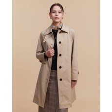 23FW [50%세일]베이지 면 혼방 발마칸 트렌치코트 HSCO3D8C3I2