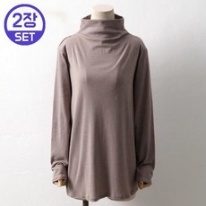 시드마켓 1+1 터틀넥 줄지 단가라 긴팔티 20Z117D 빅사이즈 qh492 여성