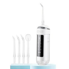 휴대용구강세정기 무선 물치실 치아세정기 물칫솔 작은 사이즈로 여행 및 사무실 식사 후 사용 가능, 아이보리