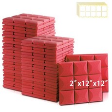 방음패널 방음 소음 보호 스폰지 흡음 처리 스튜디오 6 개 1224, MGT-Red, 31) MGTRed High Density6 Pcs, 6개