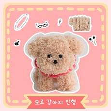 yarna 모루 강아지 인형 1마리 만들기 DIY 패키지, 호두, 1세트, 호두