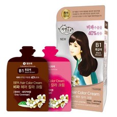 비파 헤어칼라크림 흑갈색 천연 염색약 새치커버 안심염색 간편염색 흰머리 31515443