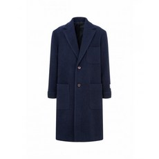 MAN ON THE BOON 울 블렌드 오버 코트_네이비229566