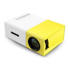 홈 시네마 시어터 미니 프로젝터 빔 야외 캠핑 LED Yg300 업그레이드 버전 1000 루멘 320x240P HDMI 호환 USB 오디오 미디어 플레이어 비머, 6) 노란색 - 영국 플러그