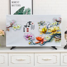 LCD보호커버 TV먼지방지커버 곡면 걸이식 텔레비전 스커트커버 52inch55inch액정 모니터 식탁보, C06-가정 부귀, T10-75인치(넓이 170* 높이 100cm)