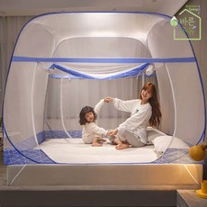 바른공유 간편 쉬운 설치 원터치 사각 모기장 소형 중형 대형, 그레이