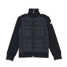 [몽클레어] [명품]24FW 남성 로고 니트 패딩 집업 가디건 자켓 블랙 8G00033 89AHS ..