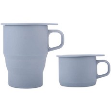 야외 등산 여행사 및 홈 그레이용 뚜껑 확장식 음료컵 세트 BPA 무료 재사용 가능 휴대용 실리콘 접이식 여행컵 캠핑컵, 상세페이지 참조