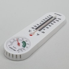 실내용 소형 무전원 벽걸이 수은 온도계 아날로그 무건전지 섭씨 화씨 듀얼 온습도계 22cm, 1개