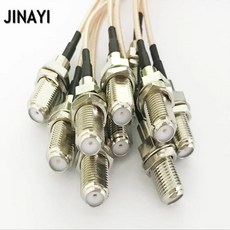 동축케이블커넥터 50pcs TS9 남성 직각 F 여성 RF 커넥터 RG316 동축 피그 테일 케이블 10cm