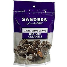 Sanders Fine Chocolate Dark Chocolate Sea Salt Caramel Pouch- 7 샌더스 파인 초콜릿 다크 초콜릿 바다 소금 캐러멜 파우치 - 7온, 1개, 394.63g - 샌더스