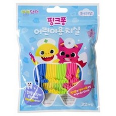 핑크퐁 유아 어린이용 일회용 캐릭터 치실 충치 치아 관리 (32개입), 32개입, 3개