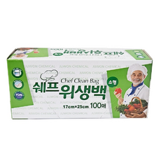 쉐프 일회용 위생백 100매 소형(17X25cm), 1개, 소(S), 1개