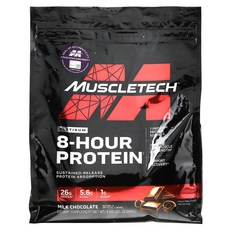 MuscleTech 플래티넘 8-Hour 프로틴 밀크 초콜릿 맛 2.09kg(4.6lb), 2.09kg, 1개