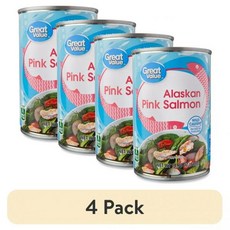 4 팩 그레이트 벨류 알라스카 살몬 연어 캔 14.75 온즈, 4 Pack, 85g, 4개
