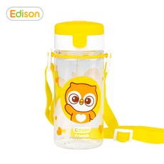 에디슨 프렌즈 흘림방지 트라이탄 빨대컵, 부엉이(옐로)