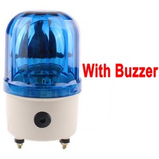 회전 비콘 경고 부저/소리 없음 스트로브 알람 램프 LTE 1101J DC12V24V AC220V 노란색 파란색 빨간색 녹색 신호 표시등, AC110V, Blue-With Buzzer, 1개
