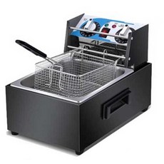 업소용 튀김기 전기 대용량 탁상형 튀김기계 기계 감자 감자튀김, 플래그십 블랙 단일 10L