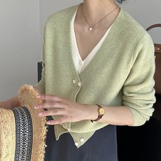 팬더유 더블버튼 긴팔 가디건
